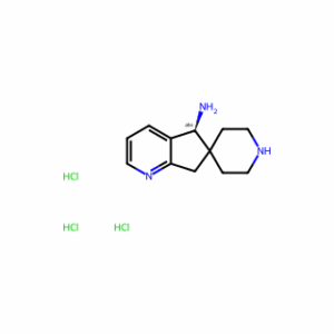 (5S)-spiro[5,7-dihydrocyclopenta[b]pyridine-6,4′-piperidine]-5-amine;trihydrochloride