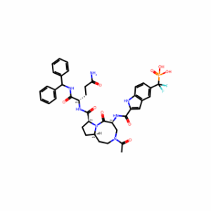 ((2-(((5S,8S,10aR)-3-acetyl-8-(((S)-5-amino-1-(benzhydrylamino)-1,5-dioxopentan-2-yl)carbamoyl)-6-oxodecahydropyrrolo[1,2-a][1,5]diazocin-5-yl)carbamoyl)-1H-indol-5-yl)difluoromethyl)phosphonic acid