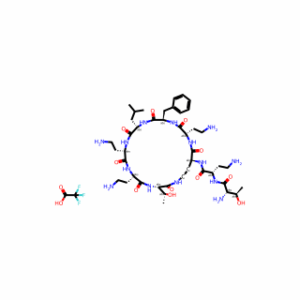 (2S,3R)-2-Amino-N-((S)-4-amino-1-oxo-1-(((3S,6S,9S,12S,15R,18S,21S)-6,9,18-tris(2-aminoethyl)-15-benzyl-3-((R)-1-hydroxyethyl)-12-isobutyl-2,5,8,11,14,17,20-heptaoxo-1,4,7,10,13,16,19-heptaazacyclotricosan-21-yl)amino)butan-2-yl)-3-hydroxybutanamide 2,2,2