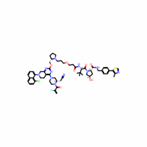 (2S,4R)-1-((S)-2-(3-(3-((S)-2-(((7-(8-Chloronaphthalen-1-yl)-4-((S)-3-(cyanomethyl)-4-(2-fluoroacryloyl)piperazin-1-yl)-5,6,7,8-tetrahydropyrido[3,4-d]pyrimidin-2-yl)oxy)methyl)pyrrolidin-1-yl)propoxy)propanamido)-3,3-dimethylbutanoyl)-4-hydroxy-N-(4-(4-m