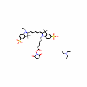 Triethylamine 2-(5-(1-(6-((2,5-dioxopyrrolidin-1-yl)oxy)-6-oxohexyl)-3,3-dimethyl-5-sulfonatoindolin-2-ylidene)penta-1,3-dien-1-yl)-1-ethyl-3,3-dimethyl-3H-indol-1-ium-5-sulfonate