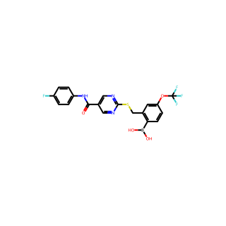 (2-(((5-((4-Fluorophenyl)carbamoyl)pyrimidin-2-yl)thio)methyl)-4-(trifluoromethoxy)phenyl)boronic acid