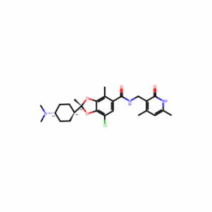 (2R)-7-Chloro-N-[(1,2-dihydro-4,6-dimethyl-2-oxo-3-pyridinyl)methyl]-2-[trans-4-(dimethylamino)cyclohexyl]-2,4-dimethyl-1,3-benzodioxole-5-carboxamide