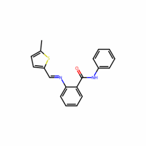 (E)-2-(((5-Methylthiophen-2-yl)methylene)amino)-N-phenylbenzamide