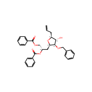 (S)-3-((2R,3R,4S,5S)-5-Allyl-3-(benzyloxy)-4-hydroxytetrahydrofuran-2-yl)propane-1,2-diyl dibenzoate