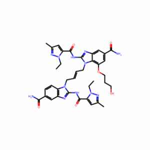 (E)-1-(4-(5-Carbamoyl-2-(1-ethyl-3-methyl-1H-pyrazole-5-carboxamido)-1H-benzo[d]imidazol-1-yl)but-2-en-1-yl)-2-(1-ethyl-3-methyl-1H-pyrazole-5-carboxamido)-7-(3-hydroxypropoxy)-1H-benzo[d]imidazole-5-carboxamide