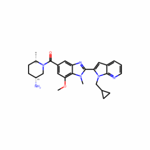 ((2S,5R)-5-Amino-2-methylpiperidin-1-yl)(2-(1-(cyclopropylmethyl)-1H-pyrrolo[2,3-b]pyridin-2-yl)-7-methoxy-1-methyl-1H-benzo[d]imidazol-5-yl)methanone