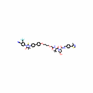 (2S,4R)-1-((S)-2-(2-(4-((4′-(3-(4-Cyano-3-(trifluoromethyl)phenyl)-5,5-dimethyl-4-oxo-2-thioxoimidazolidin-1-yl)-[1,1′-biphenyl]-4-yl)oxy)butoxy)acetamido)-3,3-dimethylbutanoyl)-4-hydroxy-N-(4-(4-methylthiazol-5-yl)benzyl)pyrrolidine-2-carboxamide