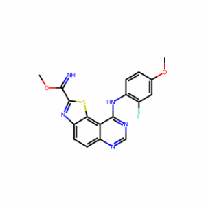 methyl 9-[(2-fluoro-4-methoxyphenyl)amino]-[1,3]thiazolo[5,4-f]quinazoline-2-carboximidate