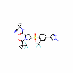 (2S,4R)-N-(1-Cyanocyclopropyl)-4-((4-(1-methyl-1H-pyrazol-4-yl)-2-(trifluoromethyl)phenyl)sulfonyl)-1-(1-(trifluoromethyl)cyclopropane-1-carbonyl)pyrrolidine-2-carboxamide