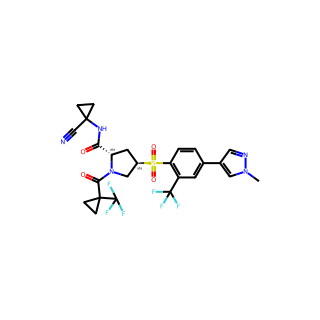 (2S,4R)-N-(1-Cyanocyclopropyl)-4-((4-(1-methyl-1H-pyrazol-4-yl)-2-(trifluoromethyl)phenyl)sulfonyl)-1-(1-(trifluoromethyl)cyclopropane-1-carbonyl)pyrrolidine-2-carboxamide