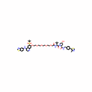 (2S,4R)-1-[(2S)-2-[14-({4-[(1,3-benzothiazol-5-yl)amino]-6-(2-methylpropane-2-sulfonyl)quinolin-7-yl}oxy)-3,6,9,12-tetraoxatetradecanamido]-3,3-dimethylbutanoyl]-4-hydroxy-N-{[4-(4-methyl-1,3-thiazol-5-yl)phenyl]methyl}pyrrolidine-2-carboxamide