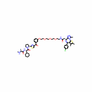 (2S)-N-[(1S)-2-[(2S)-2-{4-[3-(2-{2-[2-(2-{2-[(9S)-7-(4-chlorophenyl)-4,5,13-trimethyl-3-thia-1,8,11,12-tetraazatricyclo[8.3.0.0,2,6]trideca-2(6),4,7,10,12-pentaen-9-yl]acetamido}ethoxy)ethoxy]ethoxy}ethoxy)benzoyl]-1,3-thiazol-2-yl}pyrrolidin-1-yl]-1-cycl