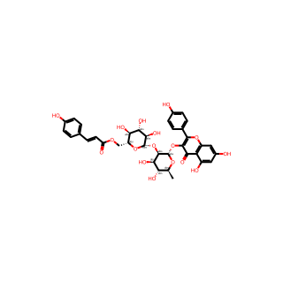 Kaempferol-3-O-(6‴-trans-p-coumaroyl-2″-glucosyl)rhamnoside