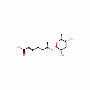 (2E,6R)-6-[(3,6-Dideoxy-α-L-arabino-hexopyranosyl)oxy]-2-heptenoic acid