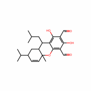 (8aR,9R,10aR)-2,4a,9,9a-Tetrahydro-6,8-dihydroxy-4a-methyl-2-(1-methylethyl)-9-(2-methylpropyl)-1H-xanthene-5,7-dicarboxaldehyde