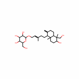 (2E)-5-[(1R,4aS,5S,6R,8aS)-Decahydro-6-hydroxy-5-(hydroxymethyl)-5,8a-dimethyl-2-methylene-1-naphthalenyl]-3-methyl-2-pente-1-nyl β-D-glucopyranoside