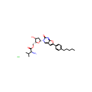 (S)-((2R,3S,5R)-(3-hydroxy-5-(2-oxo-6-(4-pentylphenyl)furo[2,3-d]pyrimidin-3(2H)-yl)-tetrahydrofuran-2-yl))methyl 2-amino-3-methylbutanoate hydrochloride