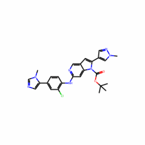 tert-Butyl 6-((2-chloro-4-(1-methyl-1H-imidazol-5-yl)phenyl)amino)-2-(1-methyl-1H-pyrazol-4-yl)-1H-pyrrolo[3,2-c]pyridine-1-carboxylate