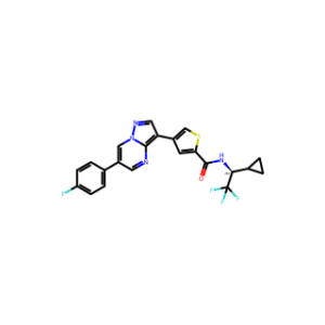 (S)-N-(1-cyclopropyl-2,2,2-trifluoroethyl)-4-(6-(4-fluorophenyl)pyrazolo[1,5-a]pyrimidin-3-yl)thiophene-2-carboxamide