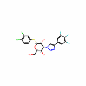 (2R,3R,4S,5R,6R)-2-((3,4-Dichlorophenyl)thio)-6-(hydroxymethyl)-4-(4-(3,4,5-trifluorophenyl)-1H-1,2,3-triazol-1-yl)tetrahydro-2H-pyran-3,5-diol