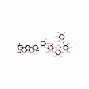 (3β)-3-[(O-6-Deoxy-α-L-mannopyranosyl-(1→6)-O-β-D-glucopyranosyl-(1→4)-O-β-D-glucopyranosyl-(1→3)-O-6-deoxy-α-L-mannopyranosyl-(1→2)-α-L-arabinopyranosyl)oxy]olean-12-en-28-oic acid