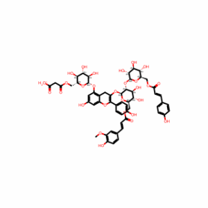 Pelargonidin 3-O-[6-O-(E)-Ferulyl-2-O-{6-O-(E)-P-coumarin-β-D-glucoside}-β-D-glucoside]-5-O-(6-O-malonyl)-β-D-glucoside