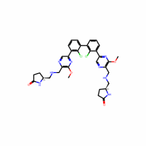 (5S,5′S)-5,5′-(((((2,2′-Dichloro-[1,1′-biphenyl]-3,3′-diyl)bis(3-methoxypyrazine-5,2-diyl))bis(methylene))bis(azanediyl))bis(methylene))bis(pyrrolidin-2-one)