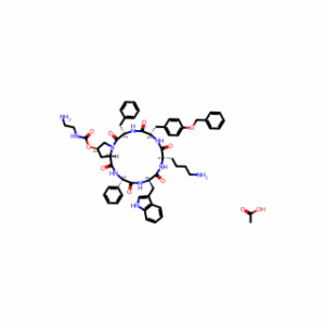 (3S,6R,9S,12S,15S,19R,20aS)-6-((1H-indol-3-yl)methyl)-9-(4-aminobutyl)-15-benzyl-12-(4-(benzyloxy)benzyl)-1,4,7,10,13,16-hexaoxo-3-phenylicosahydropyrrolo[1,2-a][1,4,7,10,13,16]hexaazacyclooctadecin-19-yl (2-aminoethyl)carbamate acetate