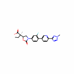 (R)-(3-(3-Fluoro-4-(6-(2-methyl-2H-tetrazol-5-yl)pyridin-3-yl)phenyl)-2-oxooxazolidin-5-yl)methylbutyrate