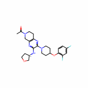 (R)-1-(2-(4-(2,4-Difluorophenoxy)piperidin-1-yl)-3-((tetrahydrofuran-3-yl)amino)-7,8-dihydropyrido[3,4-b]pyrazin-6(5H)-yl)ethanone