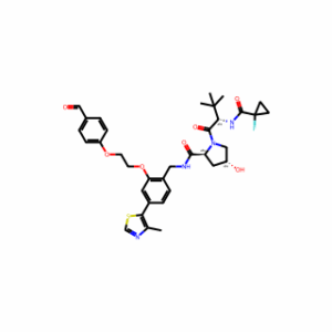 (2S,4R)-1-((S)-2-(1-Fluorocyclopropane-1-carboxamido)-3,3-dimethylbutanoyl)-N-(2-(2-(4-formylphenoxy)ethoxy)-4-(4-methylthiazol-5-yl)benzyl)-4-hydroxypyrrolidine-2-carboxamide