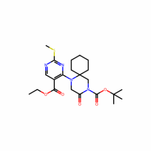 tert-Butyl 1-(5-(ethoxycarbonyl)-2-(methylthio)pyrimidin-4-yl)-3-oxo-1,4-diazaspiro[5.5]undecane-4-carboxylate