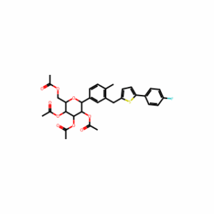 (2R,3R,4R,5S,6R)-2-(acetoxymethyl)-6-(3-((5-(4-fluorophenyl)thiophen-2-yl)methyl)-4-methylphenyl)tetrahydro-2H-pyran-3,4,5-triyl triacetate