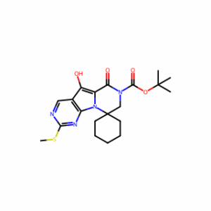 tert-Butyl 5′-hydroxy-2′-(methylthio)-6′-oxo-6′H-spiro[cyclohexane-1,9′-pyrazino[1′,2′:1,5]pyrrolo[2,3-d]pyrimidine]-7′(8′H)-carboxylate