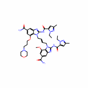 (E)-1-((E)-4-((E)-5-Carbamoyl-2-((1-ethyl-3-methyl-1H-pyrazole-5-carbonyl)imino)-7-(3-morpholinopropoxy)-2,3-dihydro-1H-benzo[d]imidazol-1-yl)but-2-en-1-yl)-2-((1-ethyl-3-methyl-1H-pyrazole-5-carbonyl)imino)-7-methoxy-2,3-dihydro-1H-benzo[d]imidazole-5-ca
