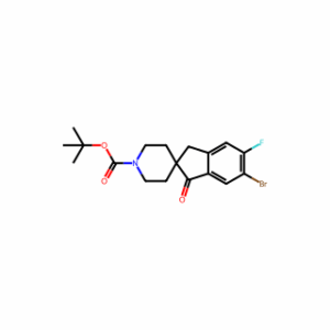 tert-butyl 6-bromo-5-fluoro-1-oxo-spiro[indane-2,4′-piperidine]-1′-carboxylate