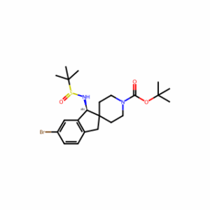 (1S)-tert-Butyl 6-bromo-1-(1,1-dimethylethylsulfinamido)-1,3-dihydrospiro[indene-2,4′-piperidine]-1′-carboxylate