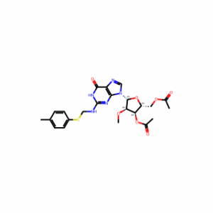 ((2R,3R,4R,5R)-3-Acetoxy-4-methoxy-5-(6-oxo-2-(((p-tolylthio)methyl)amino)-1H-purin-9(6H)-yl)tetrahydrofuran-2-yl)methyl acetate