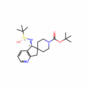 tert-Butyl (S)-5-(((R)-tert-butylsulfinyl)amino)-5,7-dihydrospiro[cyclopenta[b]pyridine-6,4′-piperidine]-1′-carboxylate