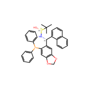 (R)-N-((R)-(6-(Diphenylphosphanyl)benzo[d][1,3]dioxol-5-yl)(naphthalen-1-yl)methyl)-2-methylpropane-2-sulfinamide