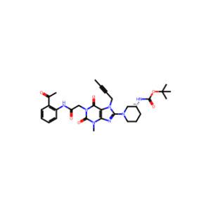 (R)-tert-Butyl (1-(1-(2-((2-acetylphenyl)amino)-2-oxoethyl)-7-(but-2-yn-1-yl)-3-methyl-2,6-dioxo-2,3,6,7-tetrahydro-1H-purin-8-yl)piperidin-3-yl)carbamate (Linagliptin Impurity)