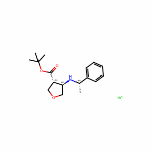 tert-butyl trans-4-[[(1S)-1-phenylethyl]amino]tetrahydrofuran-3-carboxylate;hydrochloride