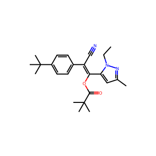 (E)-2-(4-(tert-Butyl)phenyl)-2-cyano-1-(1-ethyl-3-methyl-1H-pyrazol-5-yl)vinyl pivalate