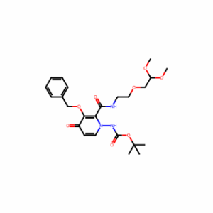 tert-Butyl (3-(benzyloxy)-2-((2-(2,2-dimethoxyethoxy)ethyl)carbamoyl)-4-oxopyridin-1(4H)-yl)carbamate