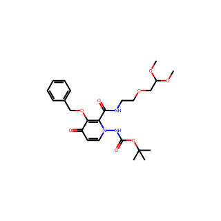 tert-Butyl (3-(benzyloxy)-2-((2-(2,2-dimethoxyethoxy)ethyl)carbamoyl)-4-oxopyridin-1(4H)-yl)carbamate