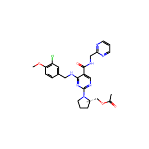 (S)-(1-(4-((3-Chloro-4-methoxybenzyl)amino)-5-((pyrimidin-2-ylmethyl)carbamoyl)pyrimidin-2-yl)pyrrolidin-2-yl)methyl acetate
