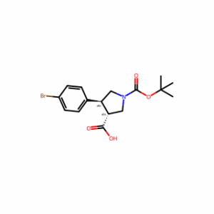 (3R,4S)-4-(4-Bromophenyl)-1-(tert-butoxycarbonyl)pyrrolidine-3-carboxylic acid