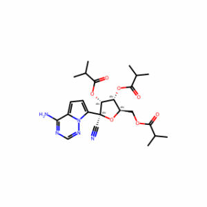 (2R,3R,4R,5R)-2-(4-Aminopyrrolo[2,1-f][1,2,4]triazin-7-yl)-2-cyano-5-((isobutyryloxy)methyl)tetrahydrofuran-3,4-diyl bis(2-methylpropanoate)