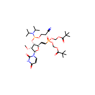 ((((E)-2-((2R,3R,4R,5R)-3-(((2-Cyanoethoxy)(diisopropylamino)phosphaneyl)oxy)-5-(2,4-dioxo-3,4-dihydropyrimidin-1(2H)-yl)-4-methoxytetrahydrofuran-2-yl)vinyl)phosphoryl)bis(oxy))bis(methylene) bis(2,2-dimethylpropanoate)
